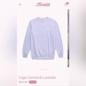 SOLD OUT TOAST Logo Crewneck Lavender